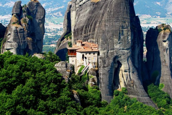 Meteora Monasteries stand between heaven and earth on mighty rock formations.