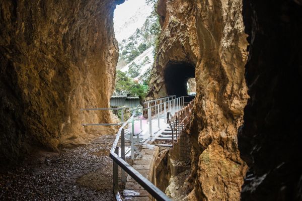 ChatGPT said: Vouraikos Gorge, Achaia: Dramatic canyon with hiking trails and the scenic rack railway connecting Kalavryta to Diakopto