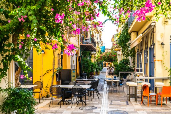 Nafplio: Picturesque coastal town, former capital of modern Greece, with Venetian and Ottoman architecture, historic fortresses, and charming old-town streets