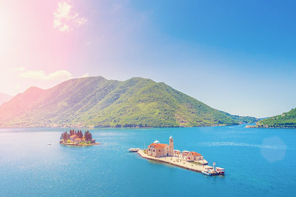 island of Gospa od Skrpjela and  island of St. George