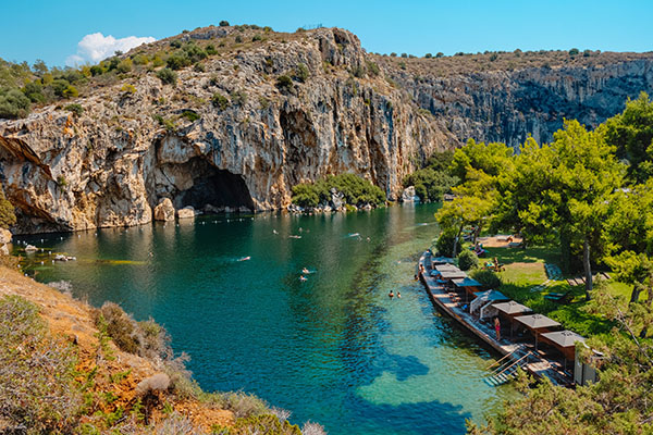 A view over the Lake Vouliagmeni