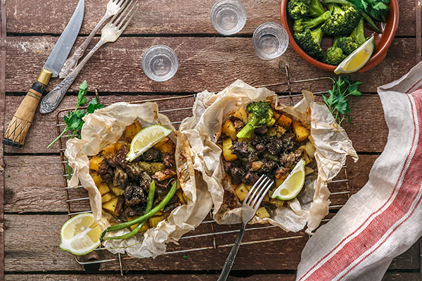 Traditional Greek kleftiko, an oven-baked lamb