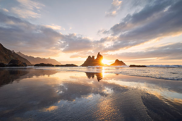 Scenic sandy Benijo beach