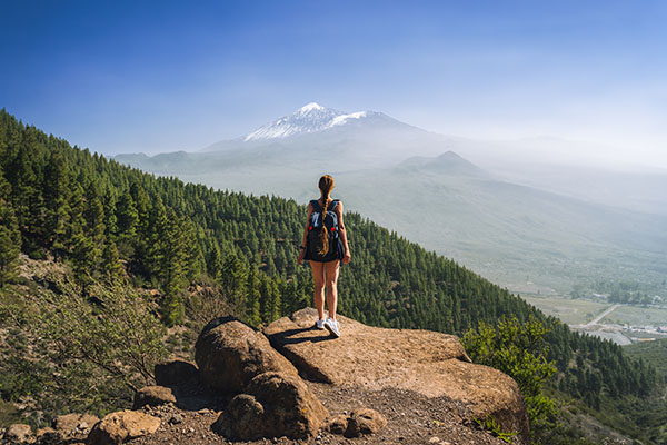Hiking on the volcano Teide