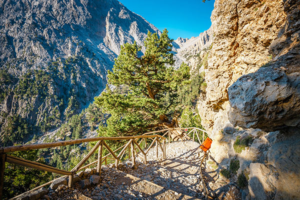 Samaria Gorge Hiking Trail and White Mountains in Crete