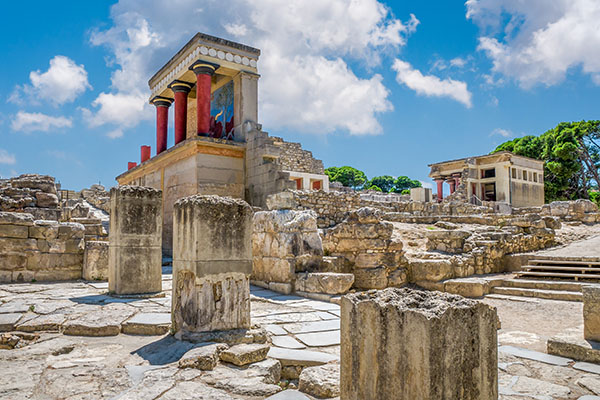 Knossos palace ruins at Crete island. Famous Minoan palace of Knossos