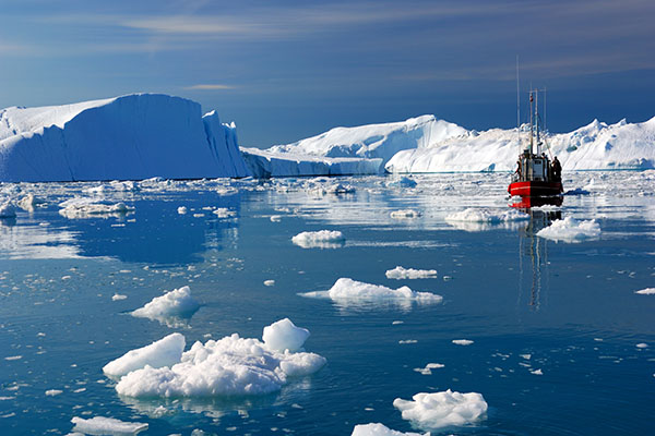 Icebergs in Disko Bay Greenland