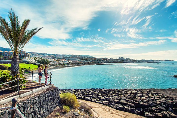 Picturesque view to the Fanabe beach in Costa Adeje