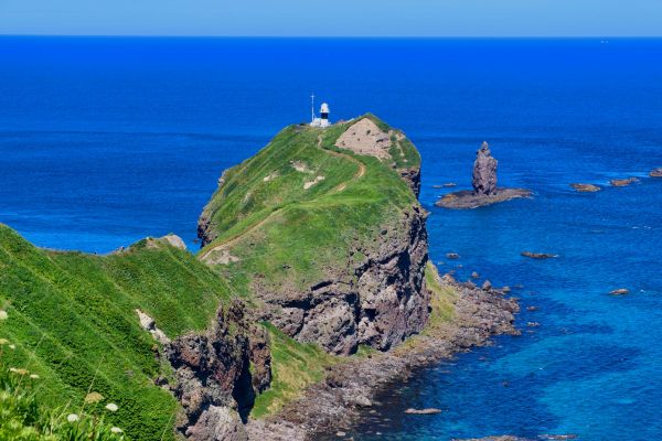Kamui Rock from the observation plaza at Cape Kamui (Shakotan Town, Hokkaido