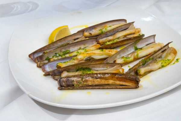 Grilled Spanish Navajas, Grilled Razor Clams, Spanish Delicacy, Spanish Gastronomy,