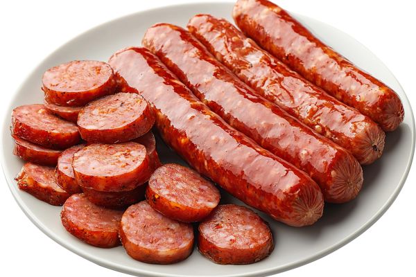 Chorizo a la Sidra (Asturian Classic): Spicy chorizo simmered in Asturian cider until tender, served in a clay bowl with bread to soak up the flavorful sauce..