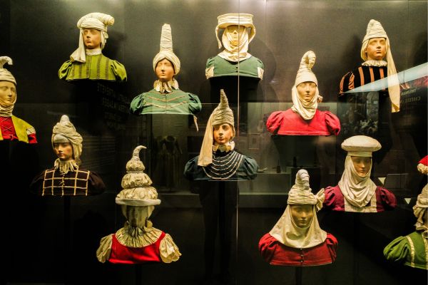 San Sebastian: Traditional Basque dress on display in the San Telmo Museum.