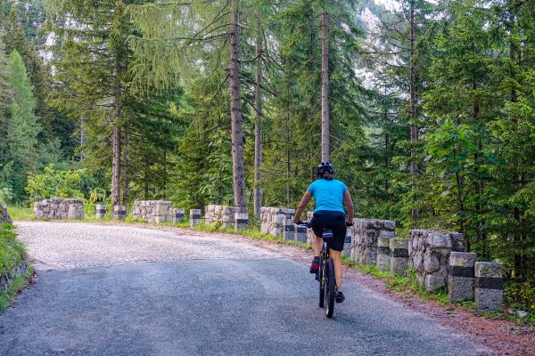 mountain pass leading across the picturesque Julian Alps in Slovenia
